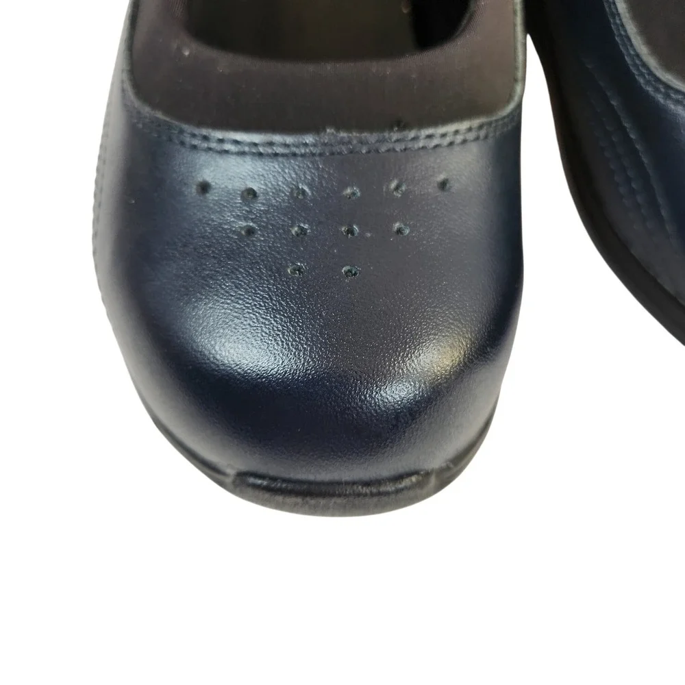 Drew Rose Mary‎ Jane Blue Leather Comfort Shoes Womens Size 7.5 WW